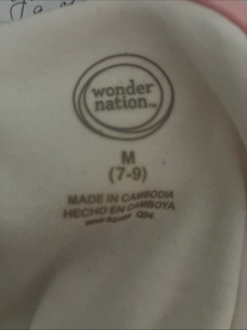 wonder nation White Tee with Pink Trim